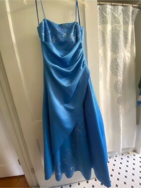 Vintage City Triangles Blue Embroidered Sequined Dress (9)